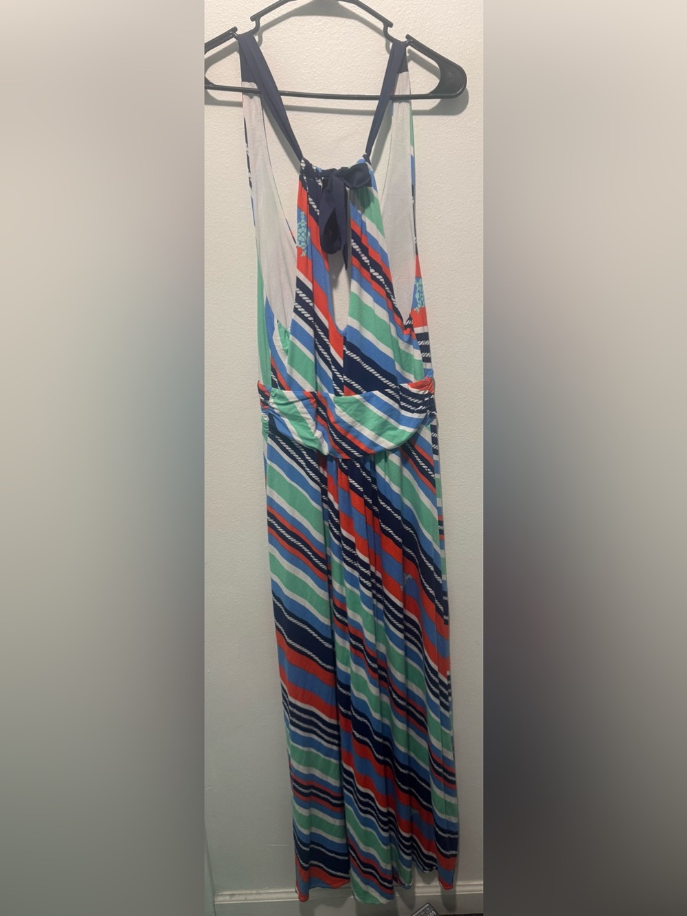 Lilly Pulitzer Striped Halter Maxi Dress in Blue, Coral & Mint - Picture 3 of 7